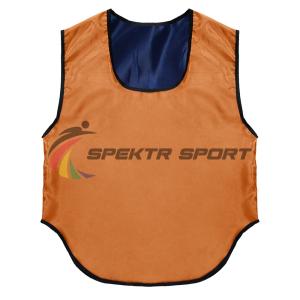 Купить Манишка футбольная двусторонняя Spektr Sport оранжево-синяя, р. 36-40 в Татарске 
